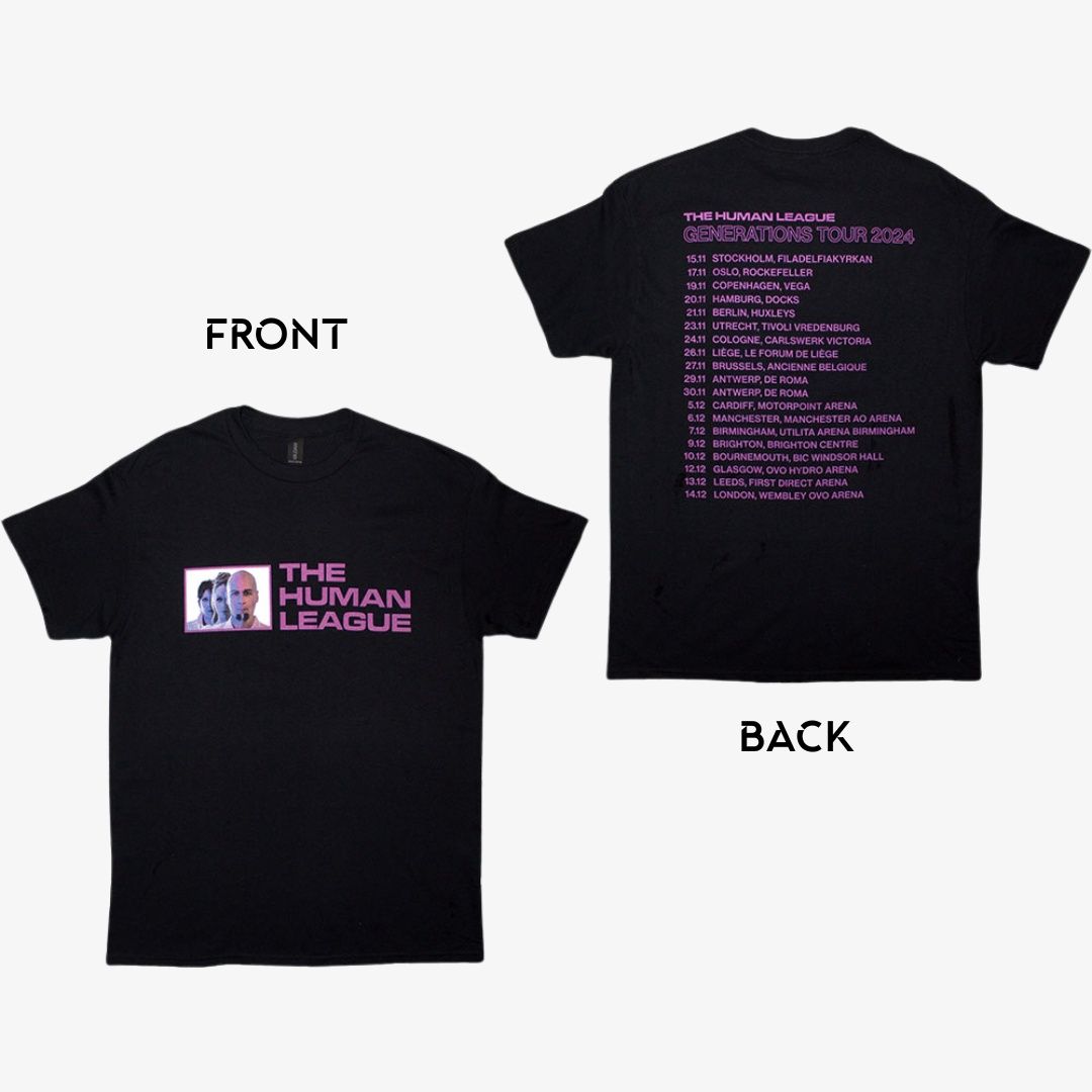 The Human League Unisex T-Shirt: Generations Tour &#39;24 Photo (Back Print &amp; Ex-Tour), Size: Medium