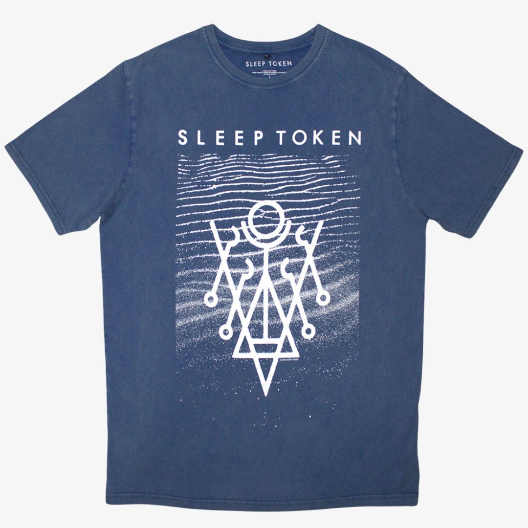 Sleep Token Unisex Denim Blue Stone Wash T-Shirt: Give, Size: Medium