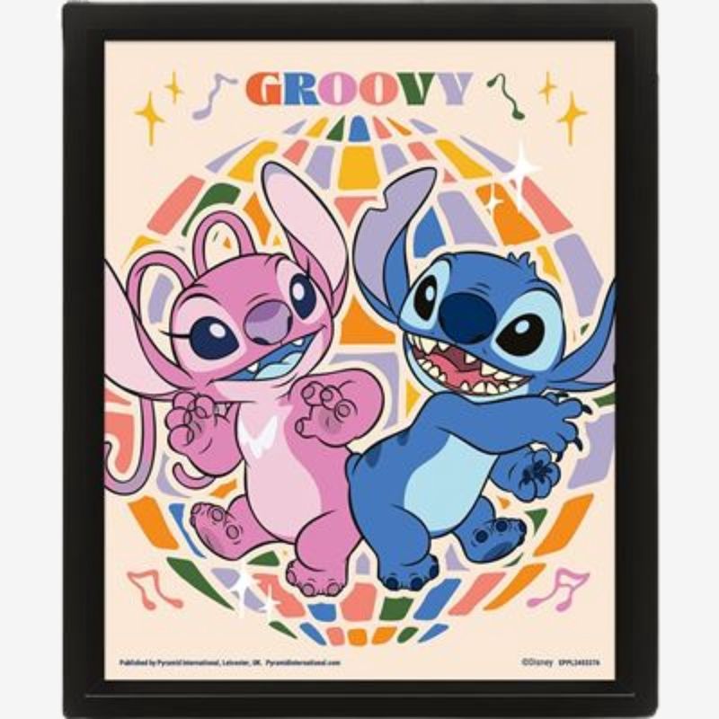 Lilo &amp; Stitch (Groovy) 3D Lenticular Framed Print