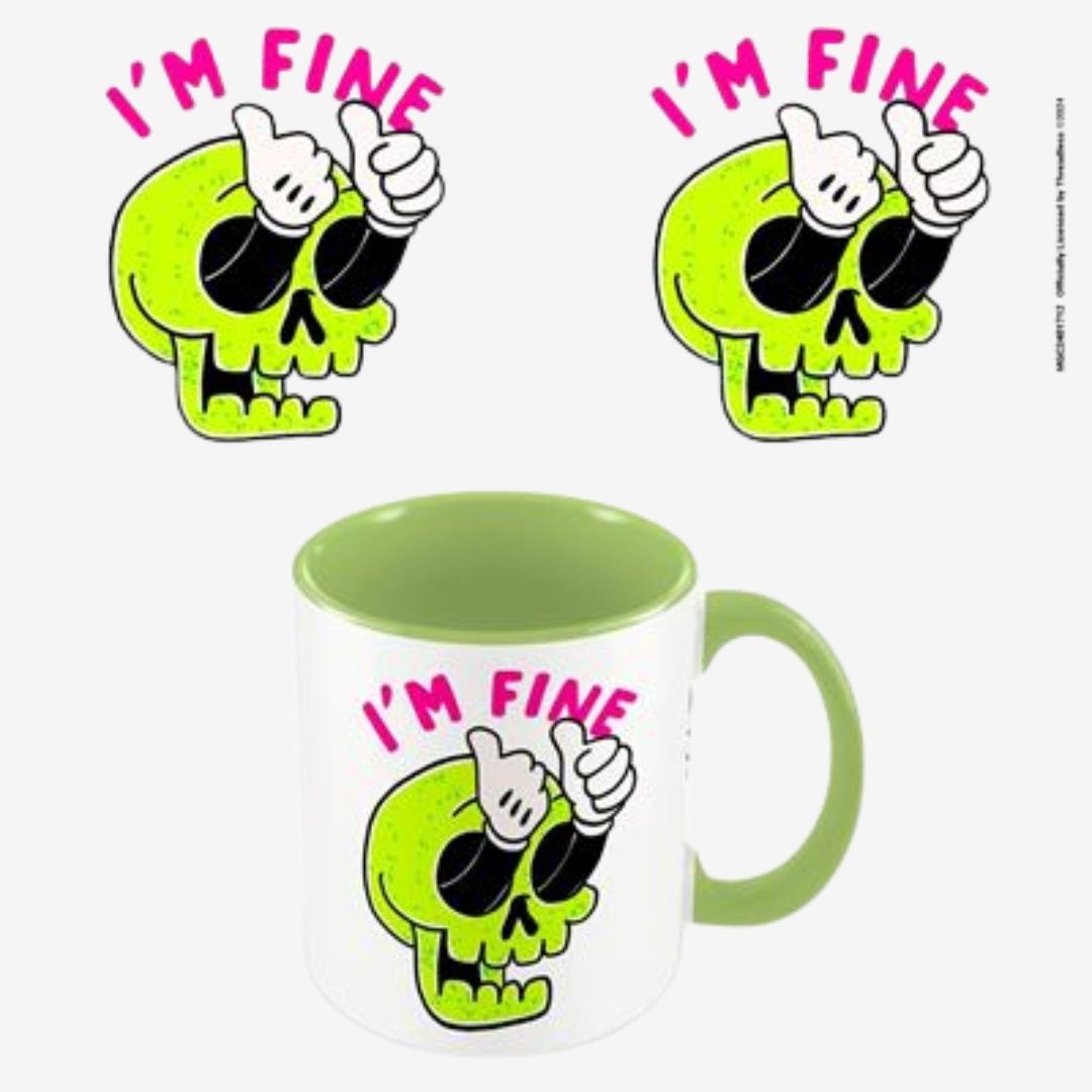 Threadless (I&#39;m Fine) Lime Coloured Inner Pod Mug