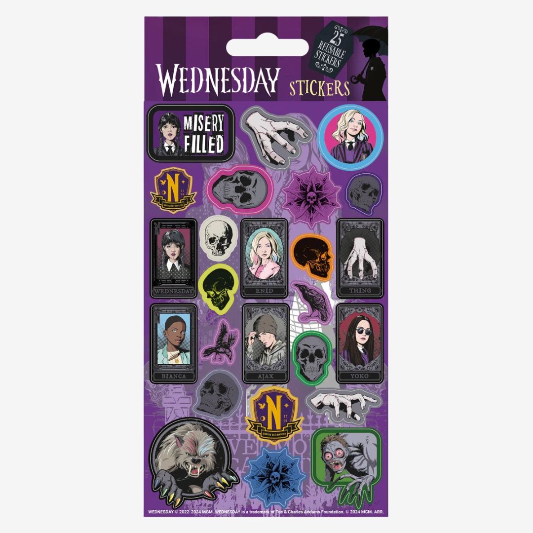 Wednesday (Team Wednesday) 25Pc Reusable Paper Stickers