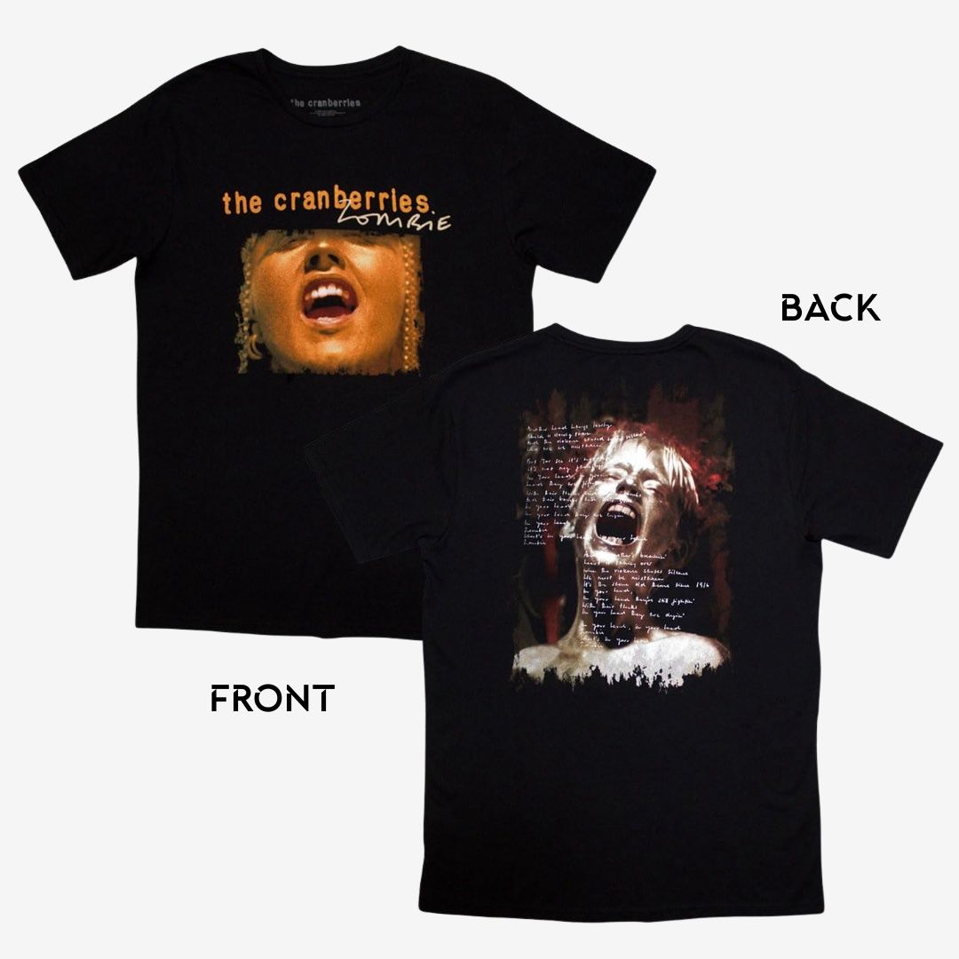 The Cranberries Unisex T-Shirt: Zombie Dolores (Black) (Back Print), Size: Medium