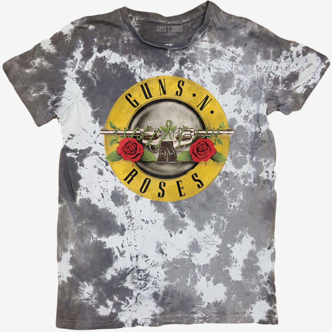 Guns N&#39; Roses Unisex T-Shirt: Classic Logo (Dip-Dye On White), Size: Medium