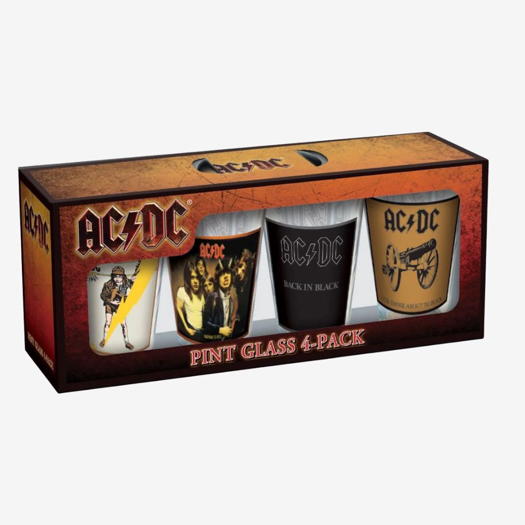 Ac/Dc Classic Covers 16 Oz 4 Pack Pint Glasses