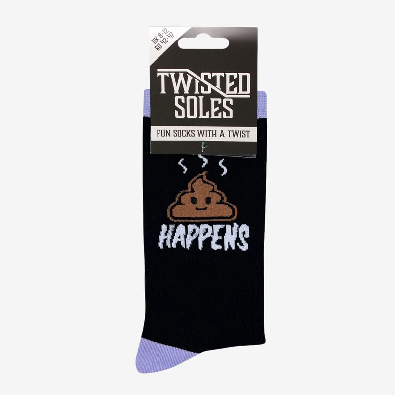 Twisted Soles Shit Happens Novelty Adult Socks