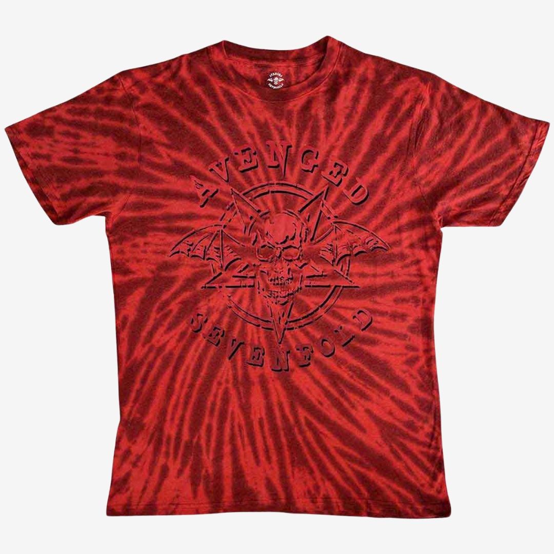 Avenged Sevenfold Unisex T-Shirt: Pent Up (Red) (Wash Collection), Size: MEDIUM