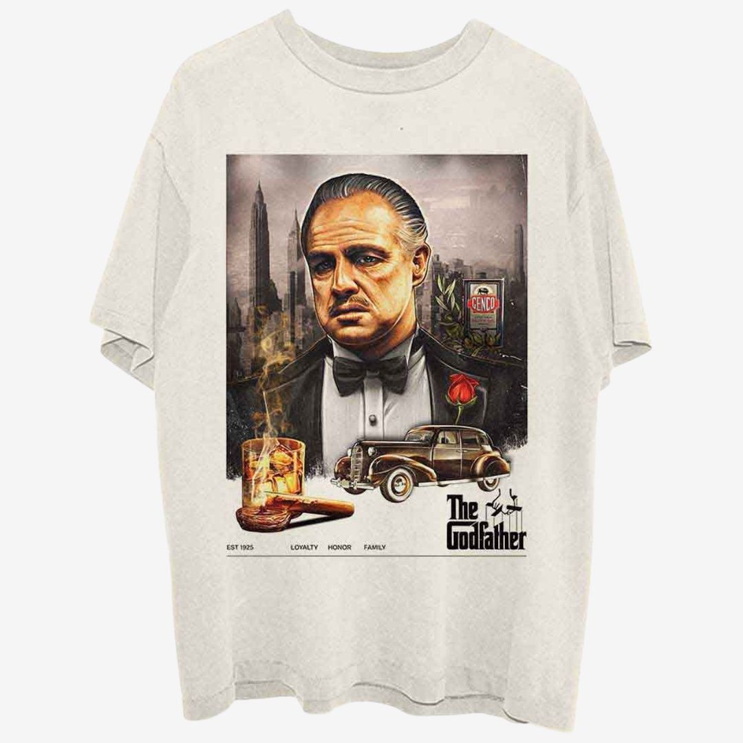The Godfather Unisex T-Shirt: Loyalty Honour Family (Natural), Size: Medium