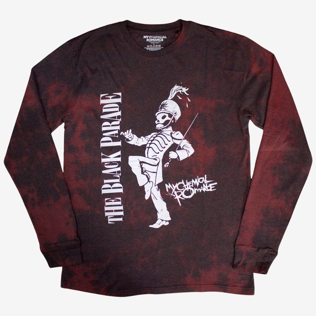 My Chemical Romance Unisex Long Sleeve T-Shirt: Marching (Red) (Wash Collection), Size: Medium