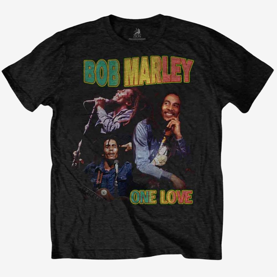 Bob Marley Unisex T-Shirt: One Love Homage (Black), Size: Small