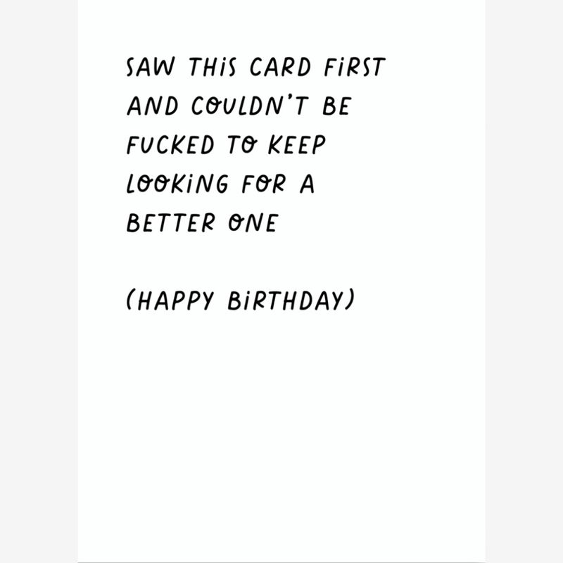 First Card Happy Bday