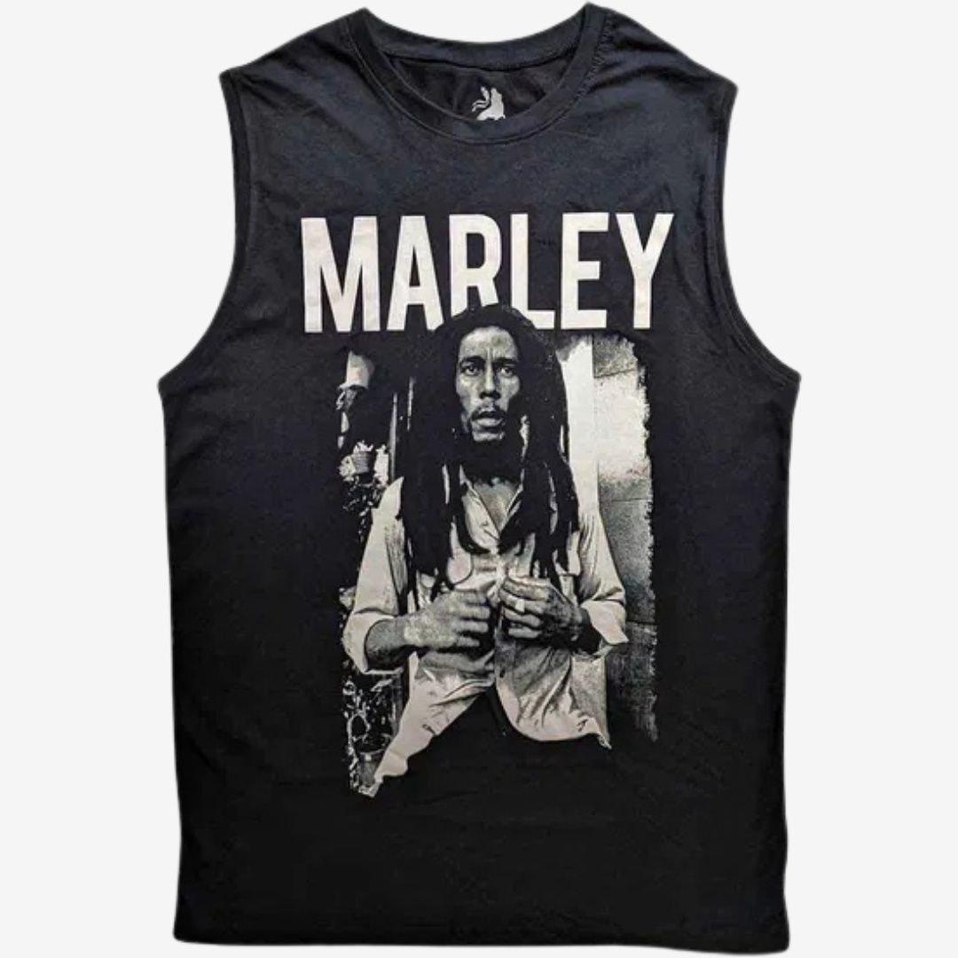 Bob Marley Unisex Tank T-Shirt: Marley B&amp;W (Black) | Medium