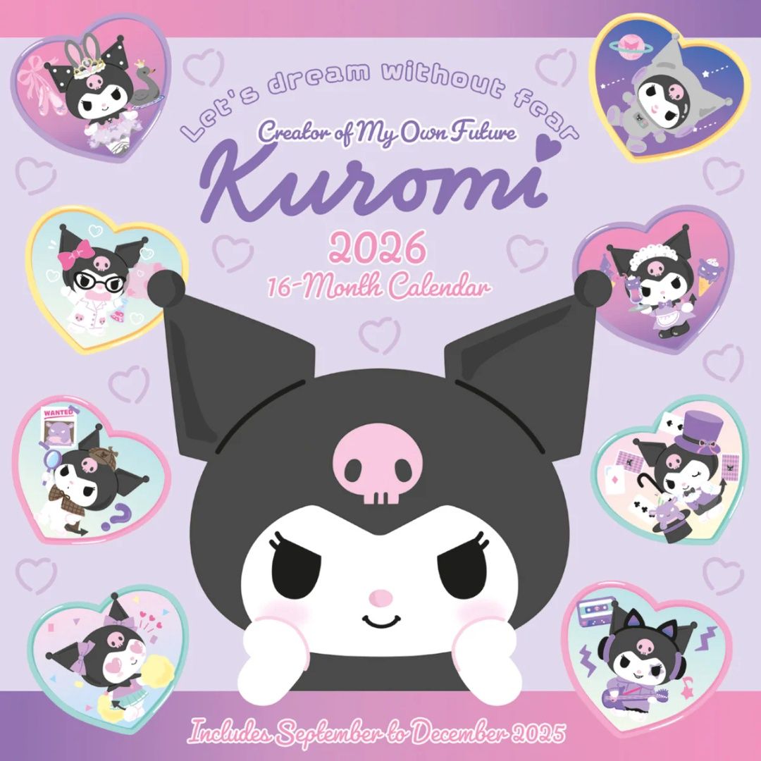 Kuromi (Dream Without Fear) Official 2026 30x30cm Square Calendar