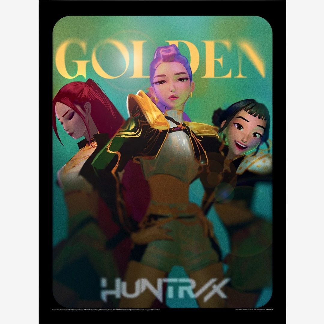 K-Pop Demon Hunters (Golden) Framed 30x40cm Print