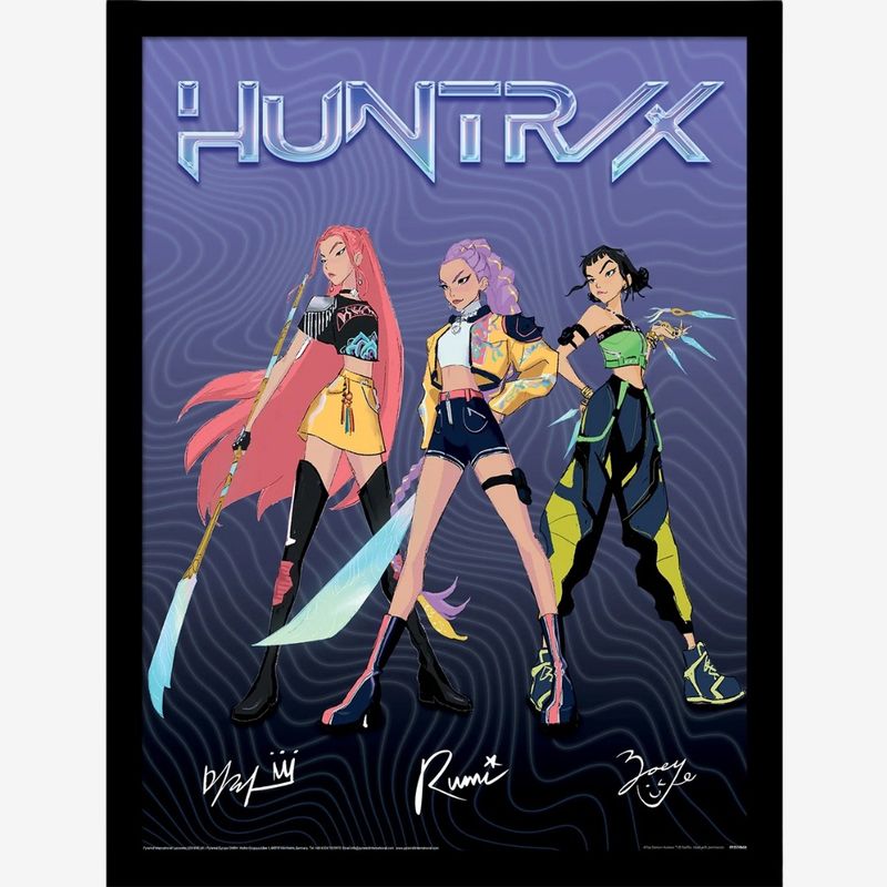 K-Pop Demon Hunters (Huntrix Signatures) Framed 30x40cm Print