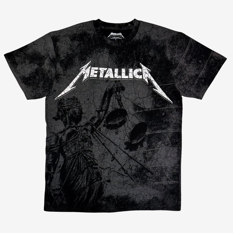Metallica Unisex T-Shirt: Justice (Black) (Wash Collection) (Back Print)