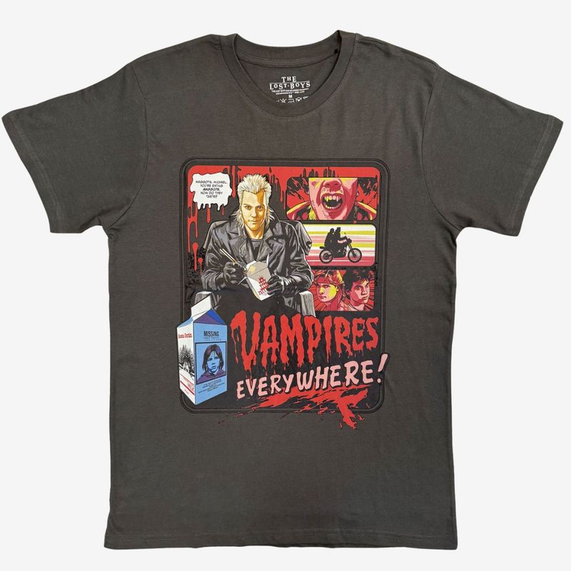 The Lost Boys Unisex T-Shirt: Vampires Everywhere (Charcoal Grey)