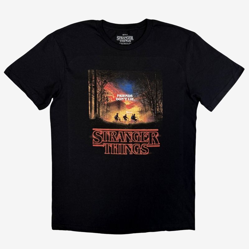 Stranger Things Unisex T-Shirt: Friends Don&#39;t Lie (Black)