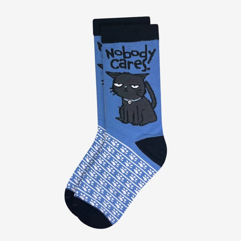 Twisted Soles Nobody Cares Novelty Adult Socks (1 Pair) Size