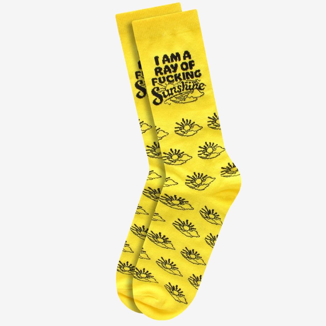 Twisted Soles Ray of Fucking Sunshine Novelty Adult Socks - 1 Pair - UK3-7