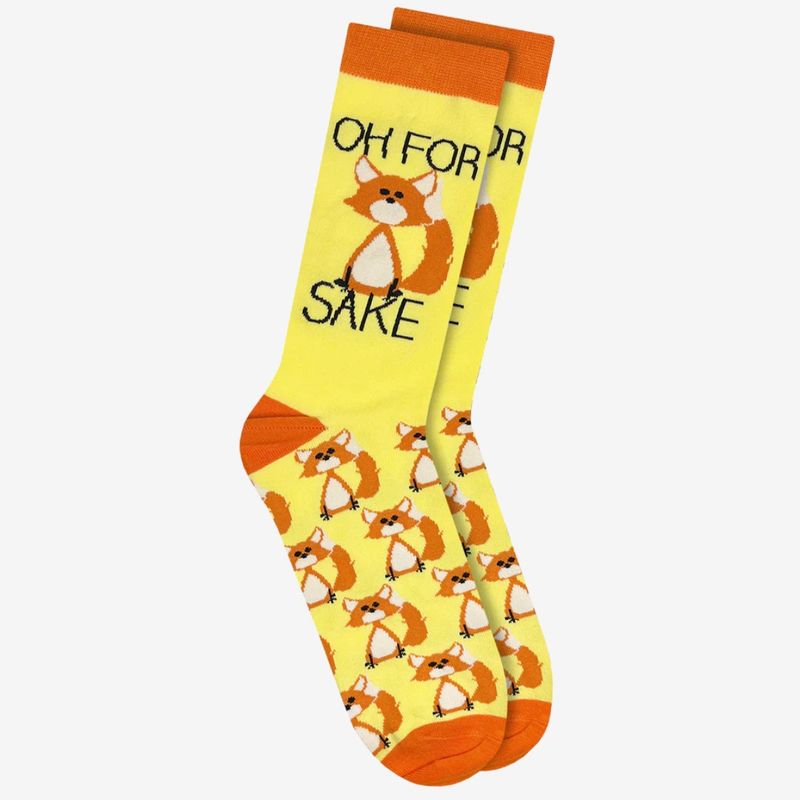 Twisted Soles Oh For Fox Sake Novelty Adult Socks (1 Pair) Size UK 8-12