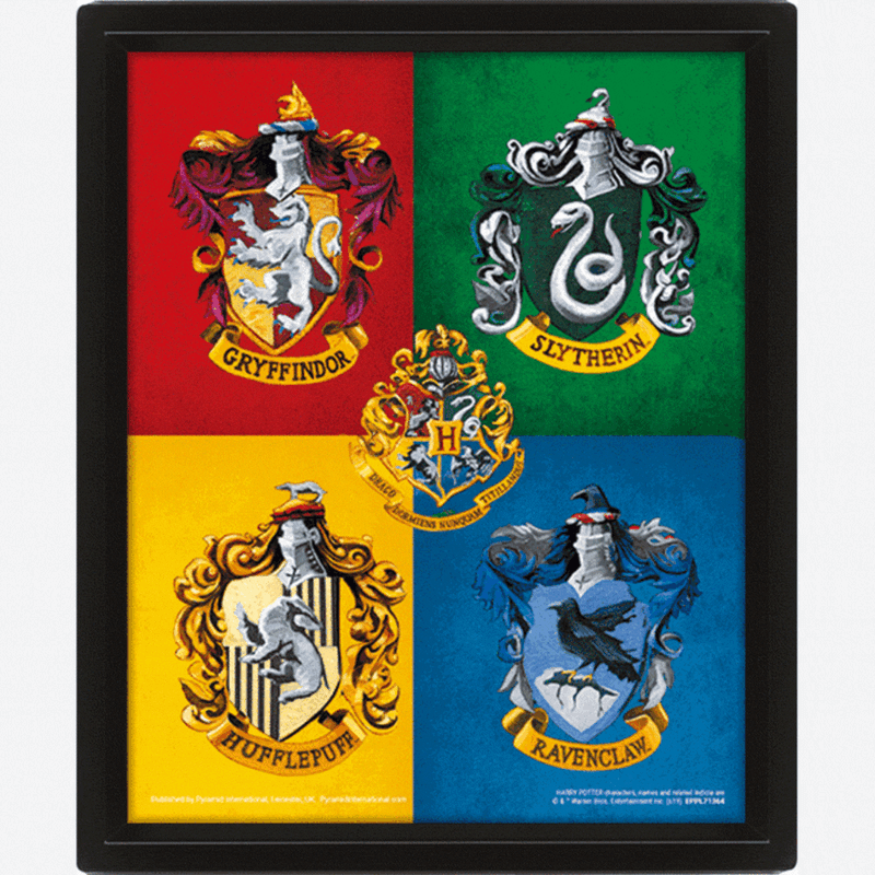 Harry Potter (Colourful Crest) 3D Lenticular Framed Print