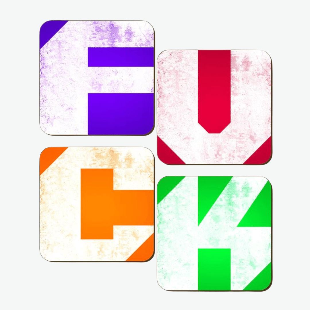 Fuck Funny Offensive 4 Piece Coaster Set