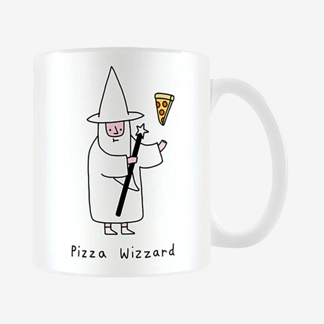 Obinsun (Pizza Wizard) 11oz/315ml White Ceramic Mug