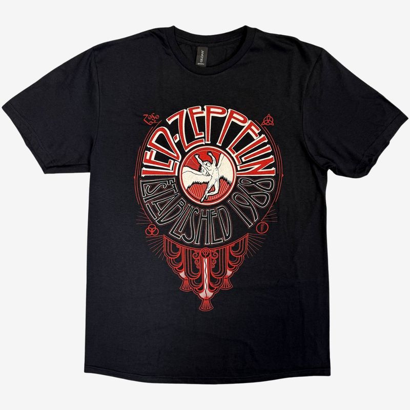 Led Zeppelin Unisex T-Shirt: Deco Circle (Black)