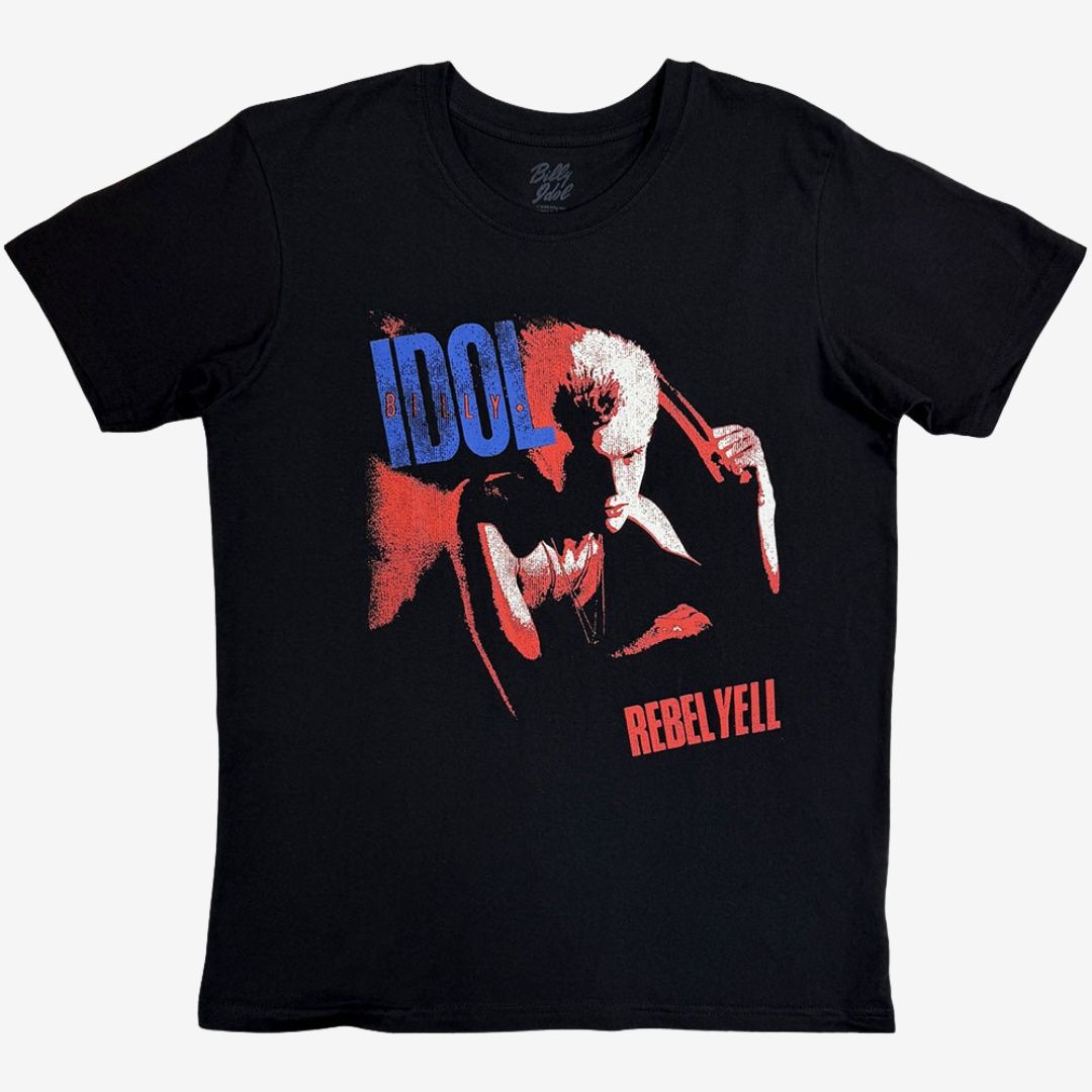 Billy Idol Unisex T-Shirt: Rebel Yell (Black), Size: Medium