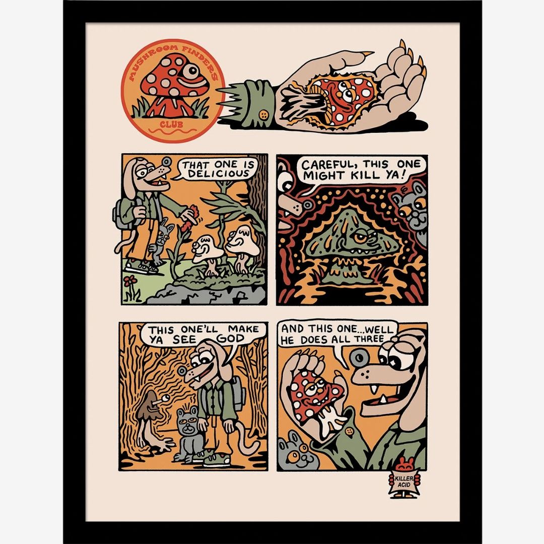 Killer Acid (Mushroom Finders Club) Framed 30x40cm Print