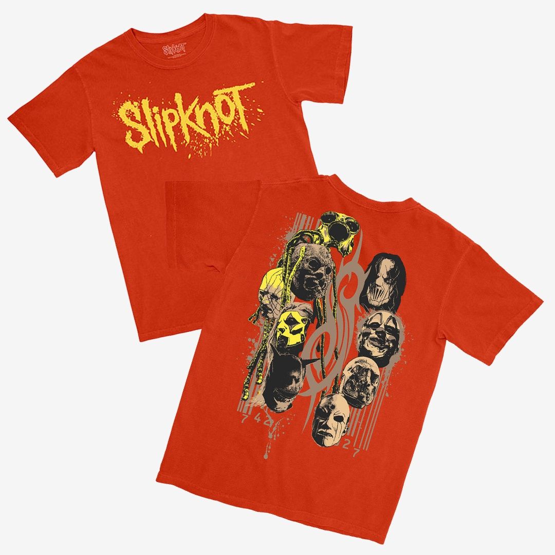 Slipknot Unisex T-Shirt: Splatter Logo (Orange) (Back Print) Slipknot Unisex T-Shirt: Splatter Logo (Orange) (Back Print), Size: Small