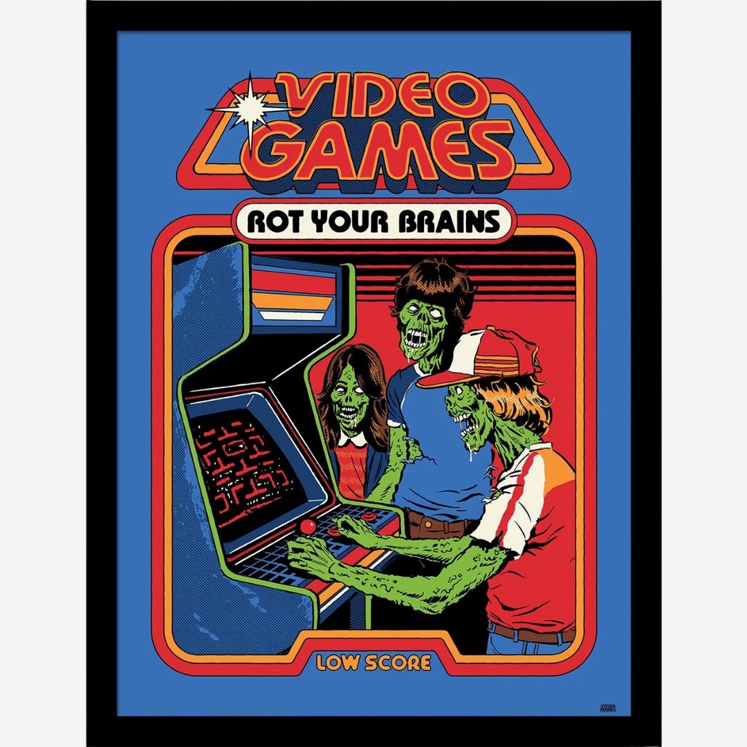 Steven Rhodes (Video Games Rot Your Brains) Framed 30x40cm Print