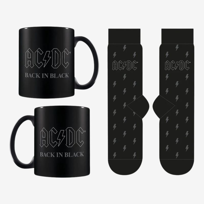 AC/DC (Back In Black) Mug &amp; Socks Set