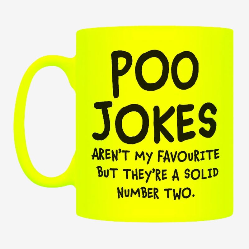 Poo Jokes Aren't My Favourite Yellow Neon Mug