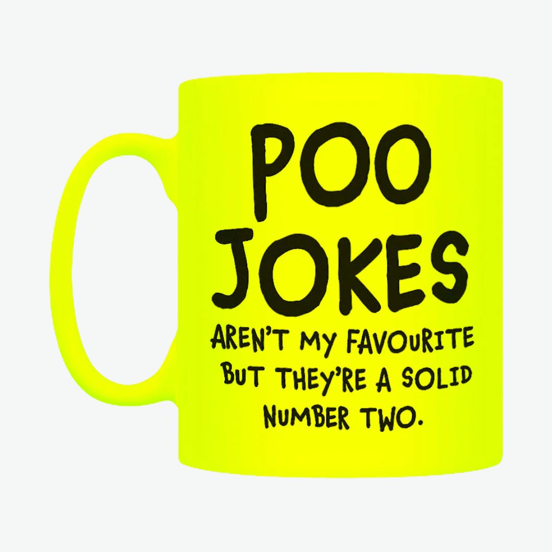 Poo Jokes Aren't My Favourite Yellow Neon Mug