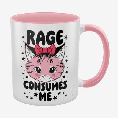 Kitsch Kitten Rage Consumes Me Pink Inner 2-Tone Mug