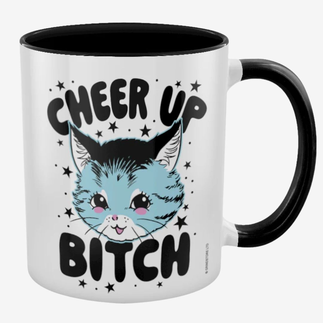 Kitsch Kitten Cheer Up Bitch Black Inner 2-Tone Mug