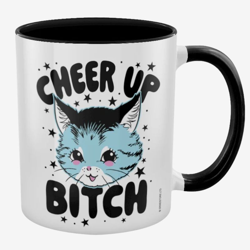 Kitsch Kitten Cheer Up Bitch Black Inner 2-Tone Mug