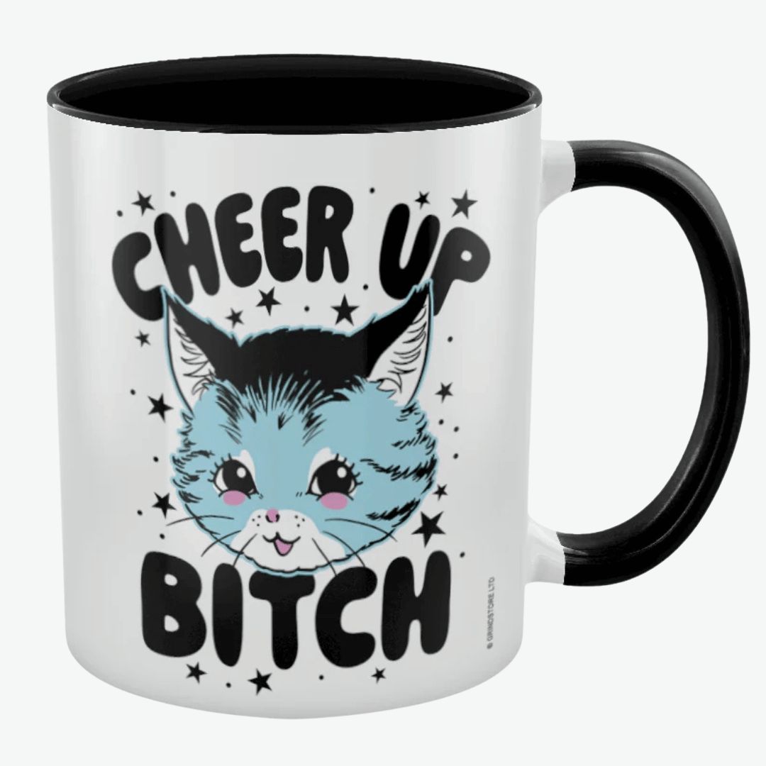 Kitsch Kitten Cheer Up Bitch Black Inner 2-Tone Mug