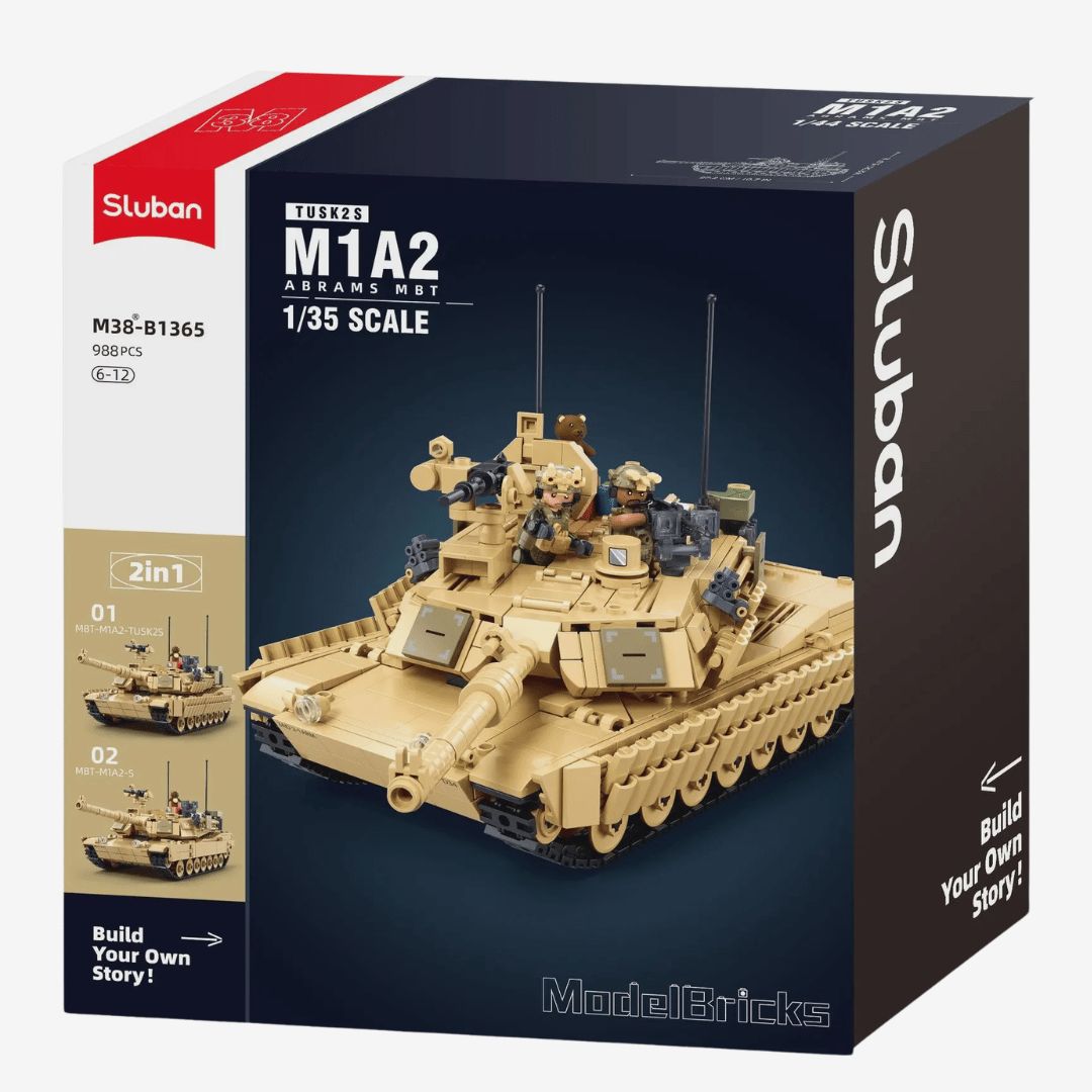 Sluban M1A2 Abrams TUSK II Main Battle Tank – Building Block Set (M38-B1365)
