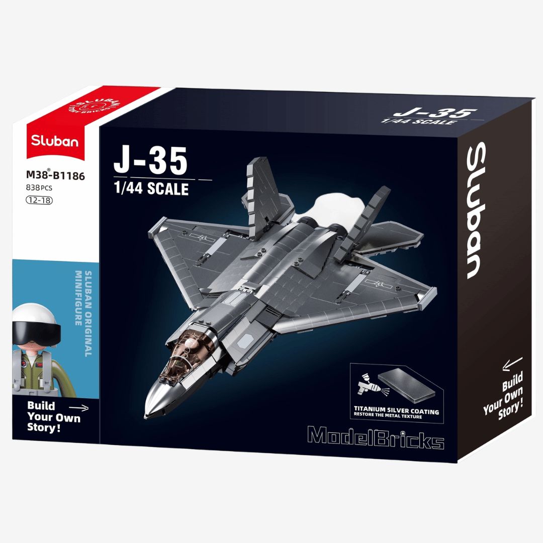 Sluban MB-J35 Stealth Aircraft – Metal Coating Model (M38-B1186)