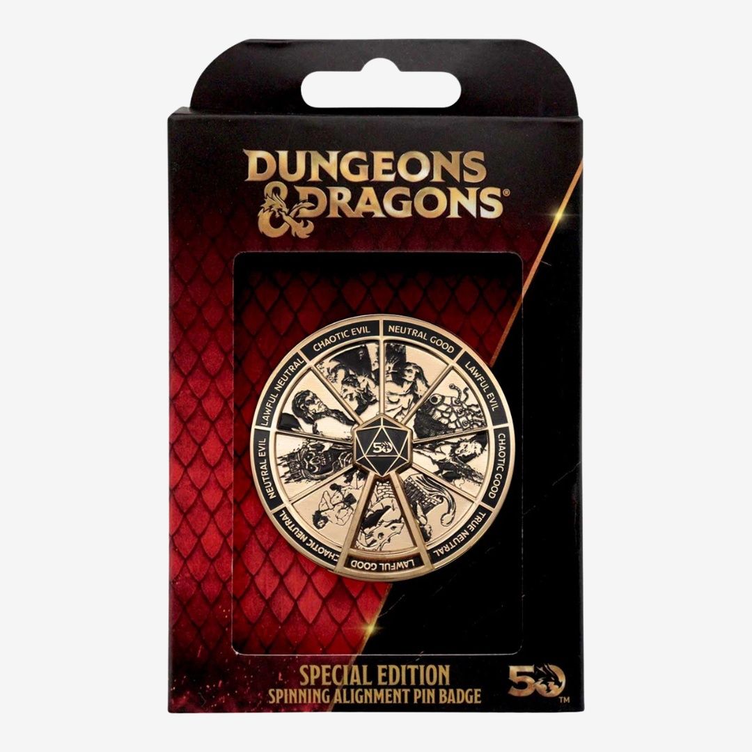 Dungeons &amp; Dragons 24K Gold Alignment Spinner Pin Badge