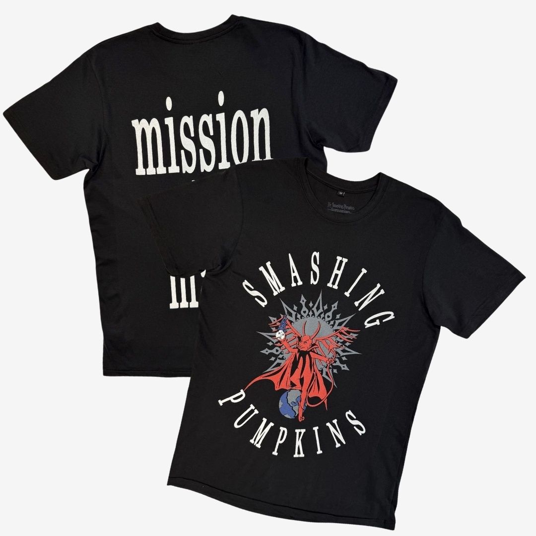 The Smashing Pumpkins Unisex Premium Carbon T-Shirt: Mission To Mars (Black) (Back Print), Size: Small