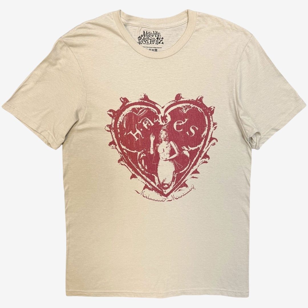 Melanie Martinez Unisex T-Shirt: Hades Heart (Sand), Size: Small
