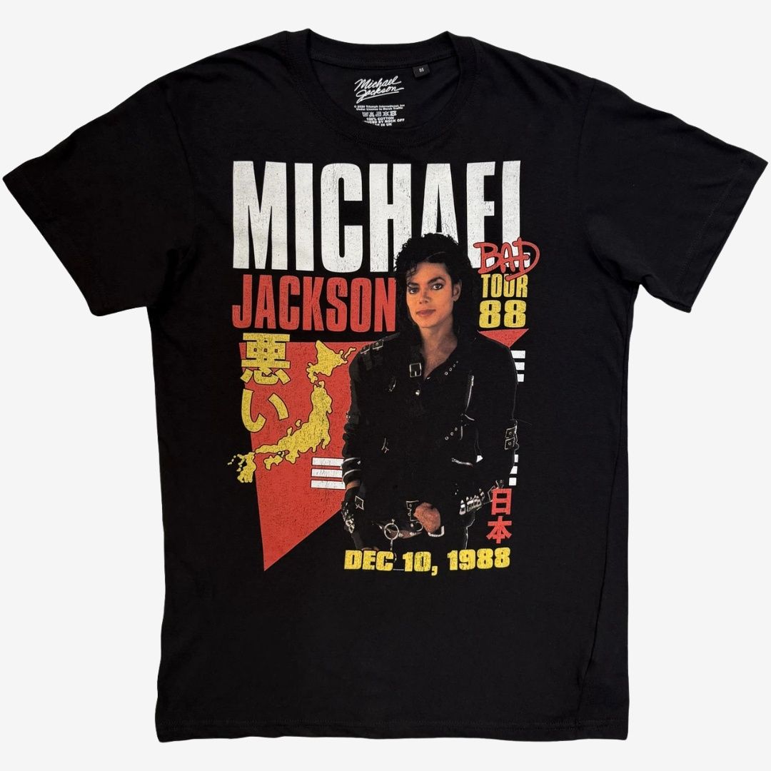 Michael Jackson Unisex T-Shirt: Bad Tour '88 Tokyo (Black), Size: Small