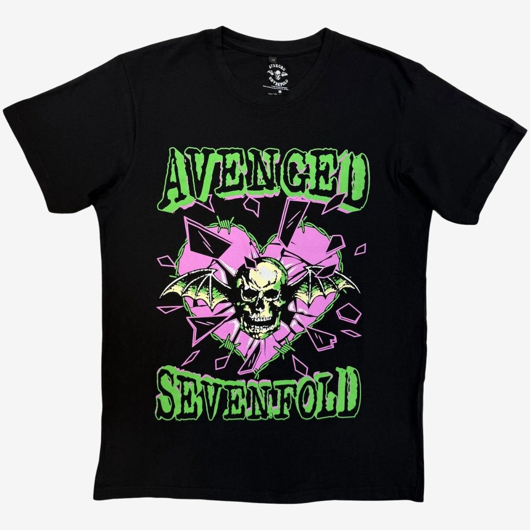 Avenged Sevenfold Unisex Premium Carbon T-Shirt: Heart Break (Black) Avenged Sevenfold Unisex Premium Carbon T-Shirt: Heart Break (Black), Size: Small