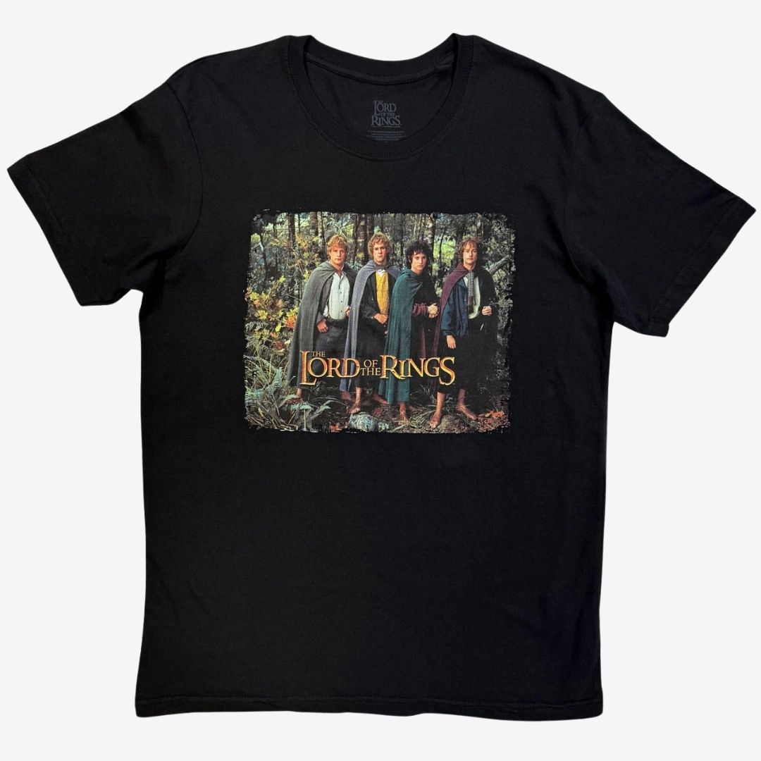 Lord Of The Rings Unisex T-Shirt: The Hobbits Montage (Black), Size: Small