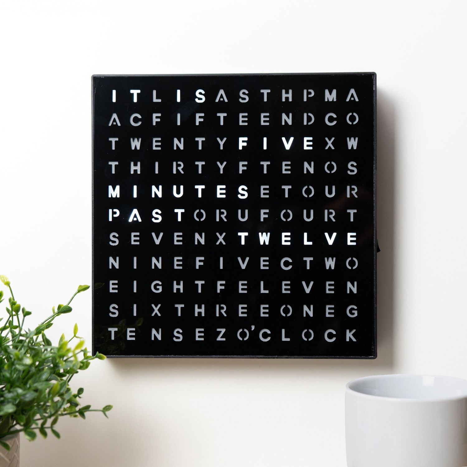 LED Word Clock with Black Frame