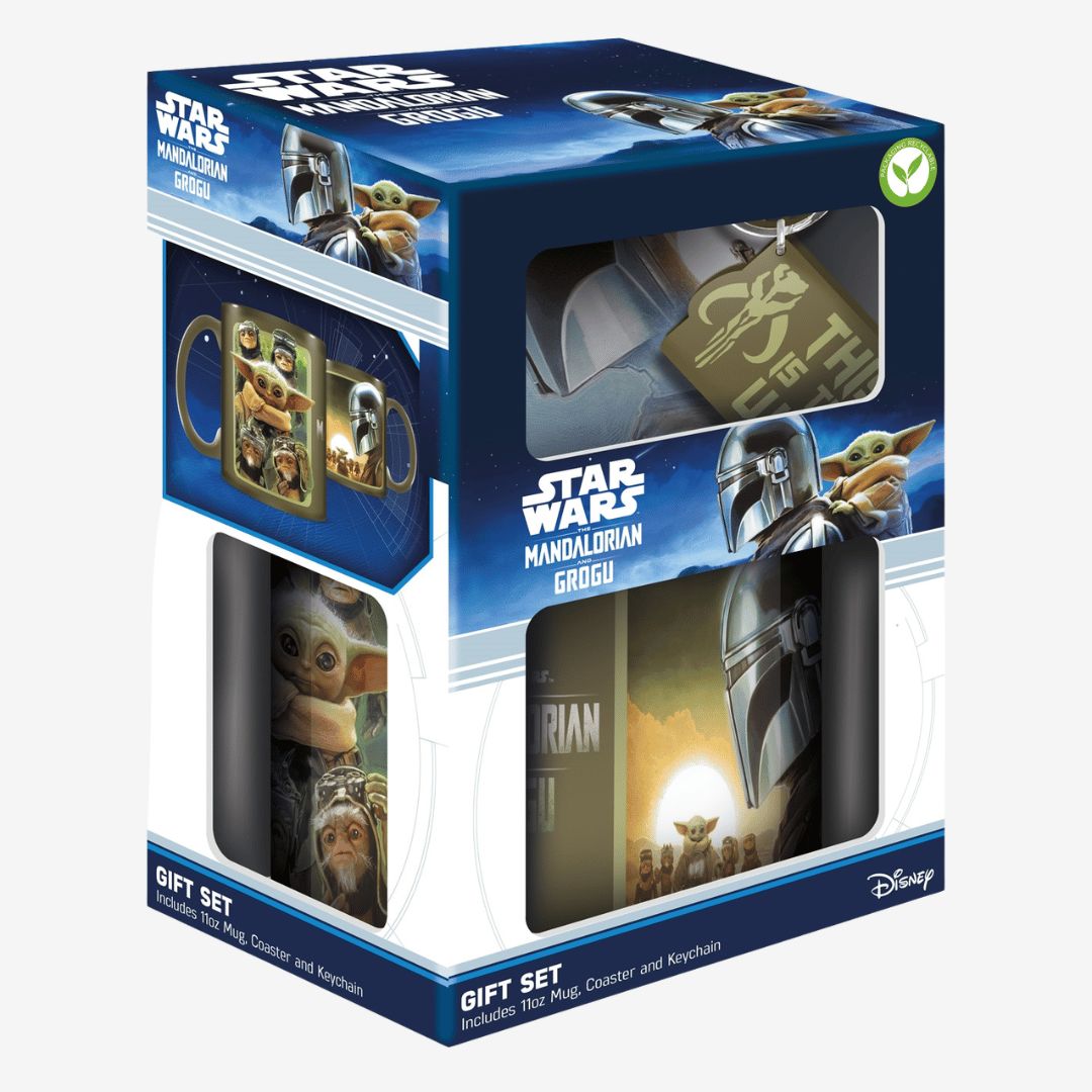 Bounty Hunters The Mandalorian &amp; Grogu Mug, Coaster &amp; Keychain Set