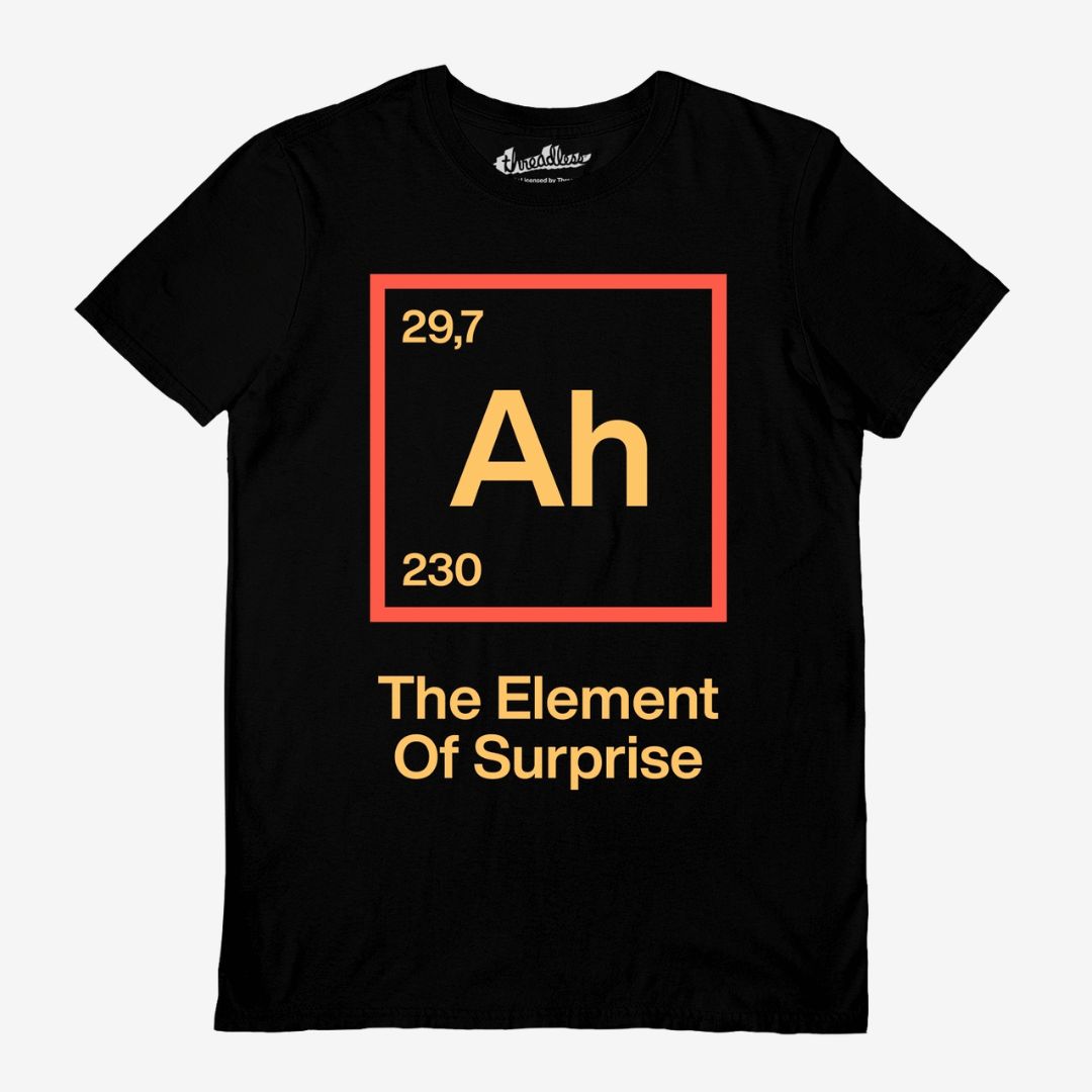 THREADLESS (AH - SURPRISE) BLACK UNISEX T-SHIRT, Size: Small